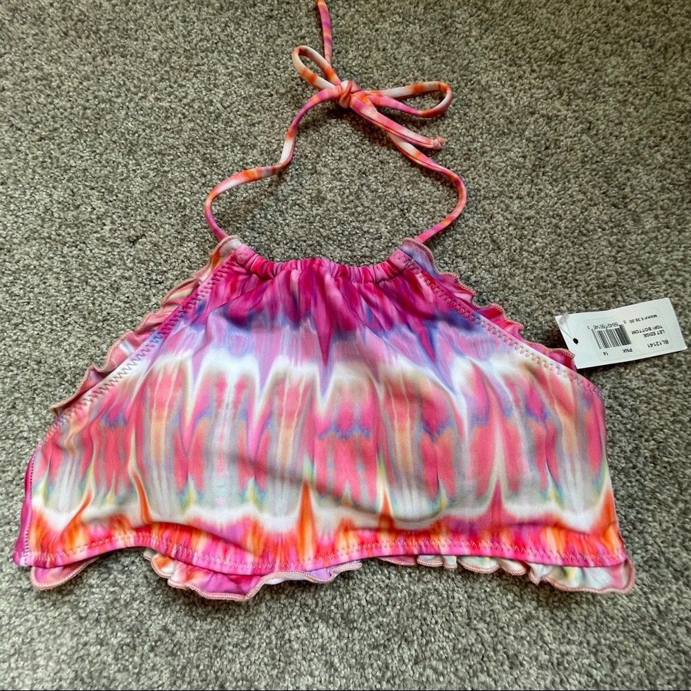 Beach Lingo Halter Swim Pink Top Size 14